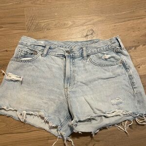 Gap Light Blue Distressed Denim Shorts